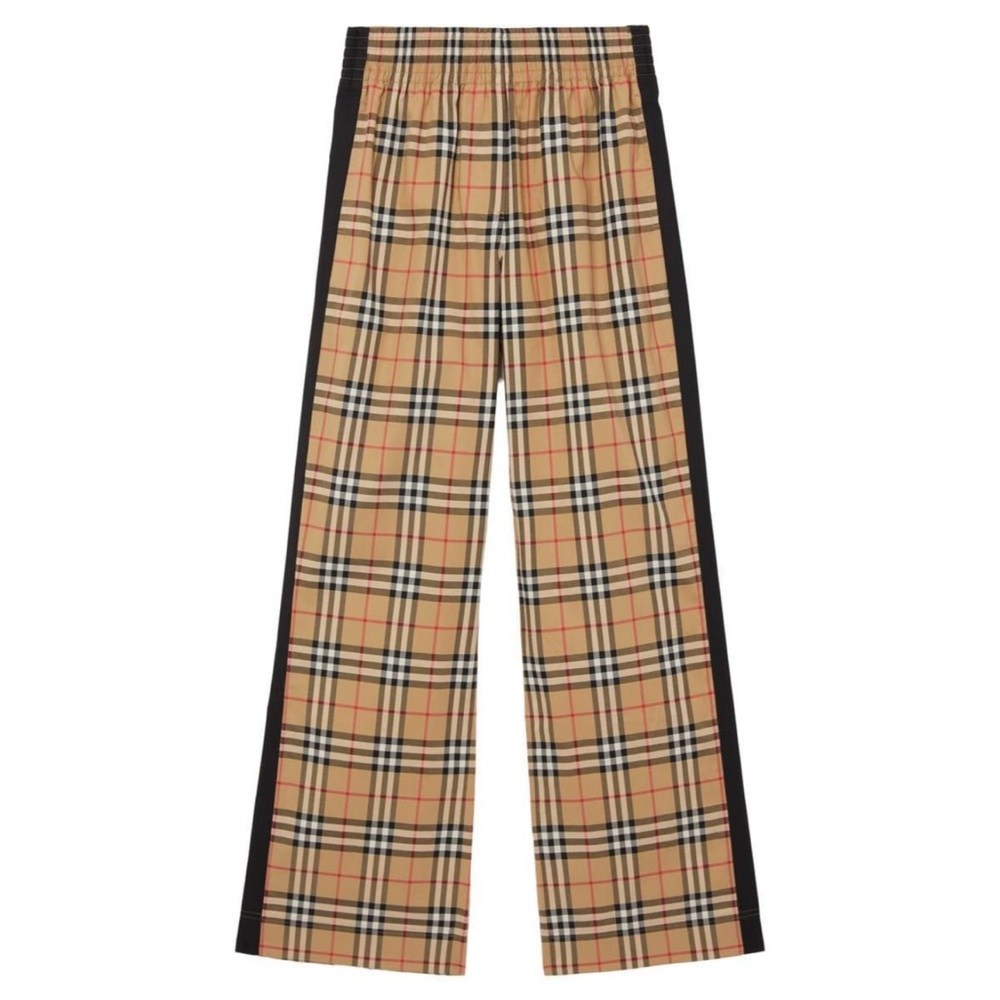Louane Check Side Stripe Stretch Cotton Pants